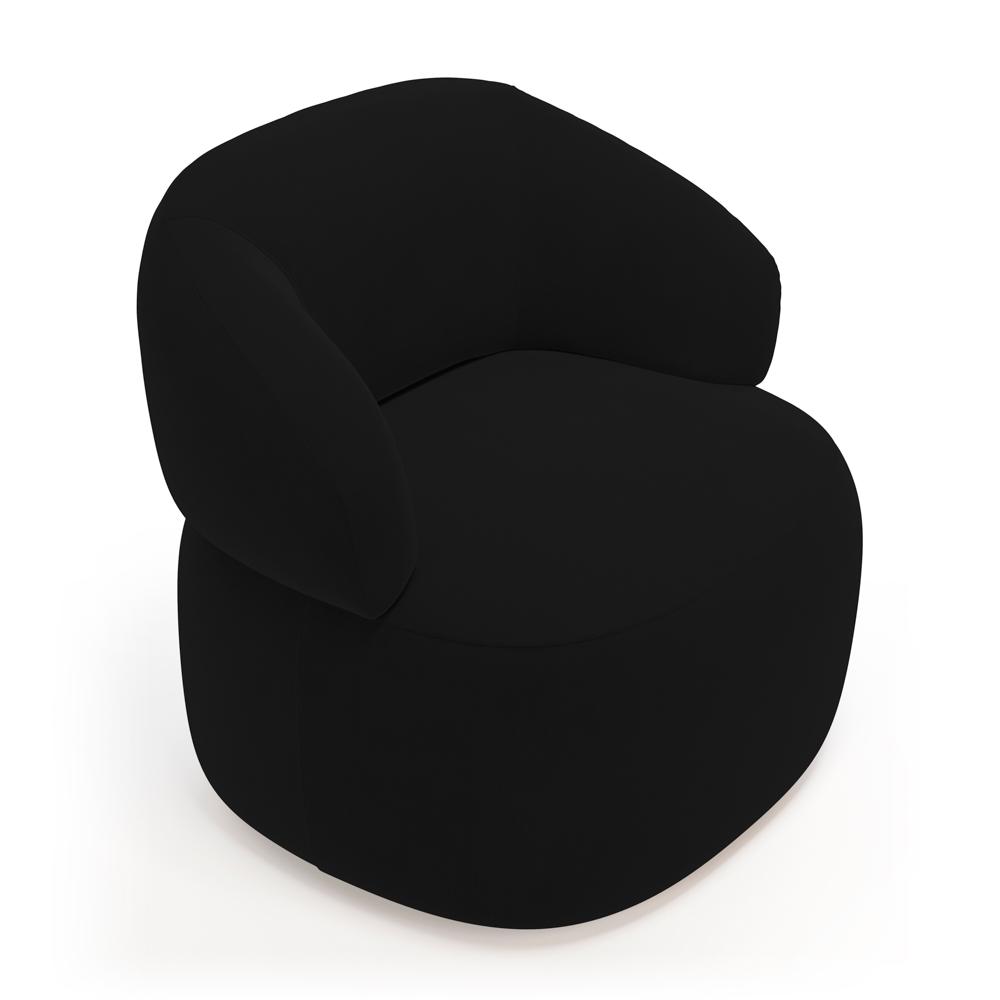 Kit 02 Poltronas Giratória e 01 Sofá Orgânico Glee 02 Lugares 140cm Veludo Preto - Desk Design