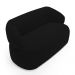 Kit 02 Poltronas Giratória e 01 Sofá Orgânico Glee 02 Lugares 140cm Veludo Preto - Desk Design