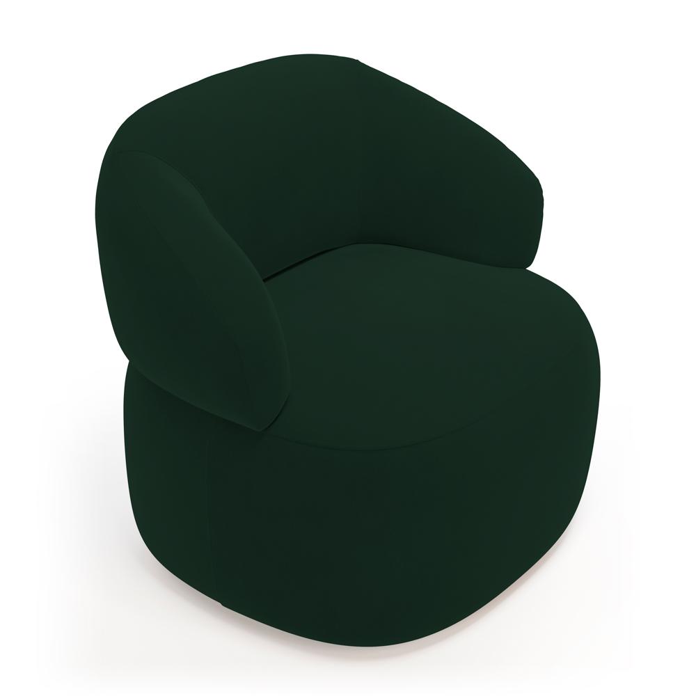 Kit 02 Poltronas Giratória e 01 Sofá Orgânico Glee 02 Lugares 140cm Veludo Verde Escuro - Desk Design