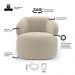 Kit 02 Poltronas Giratória e 01 Sofá Orgânico Glee 03 Lugares 170cm Bouclê Bege - Desk Design