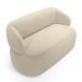 Kit 02 Poltronas Giratória e 01 Sofá Orgânico Glee 03 Lugares 170cm Bouclê Bege - Desk Design
