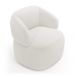 Kit 02 Poltronas Giratória e 01 Sofá Orgânico Glee 03 Lugares 170cm Bouclê Off White - Desk Design