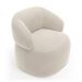 Kit 02 Poltronas Giratória e 01 Sofá Orgânico Glee 03 Lugares 170cm Veludo Bege - Desk Design