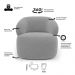Kit 02 Poltronas Giratória e 01 Sofá Orgânico Glee 03 Lugares 170cm Veludo Cinza - Desk Design