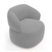Kit 02 Poltronas Giratória e 01 Sofá Orgânico Glee 03 Lugares 170cm Veludo Cinza - Desk Design