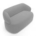 Kit 02 Poltronas Giratória e 01 Sofá Orgânico Glee 03 Lugares 170cm Veludo Cinza - Desk Design