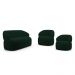 Kit 02 Poltronas Giratória e 01 Sofá Orgânico Glee 03 Lugares 170cm Veludo Verde Escuro - Desk Design