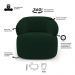Kit 02 Poltronas Giratória e 01 Sofá Orgânico Glee 03 Lugares 170cm Veludo Verde Escuro - Desk Design