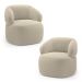 Kit 02 Poltronas Orgânicas Giratória Living Glee Bouclê Bege - Desk Design