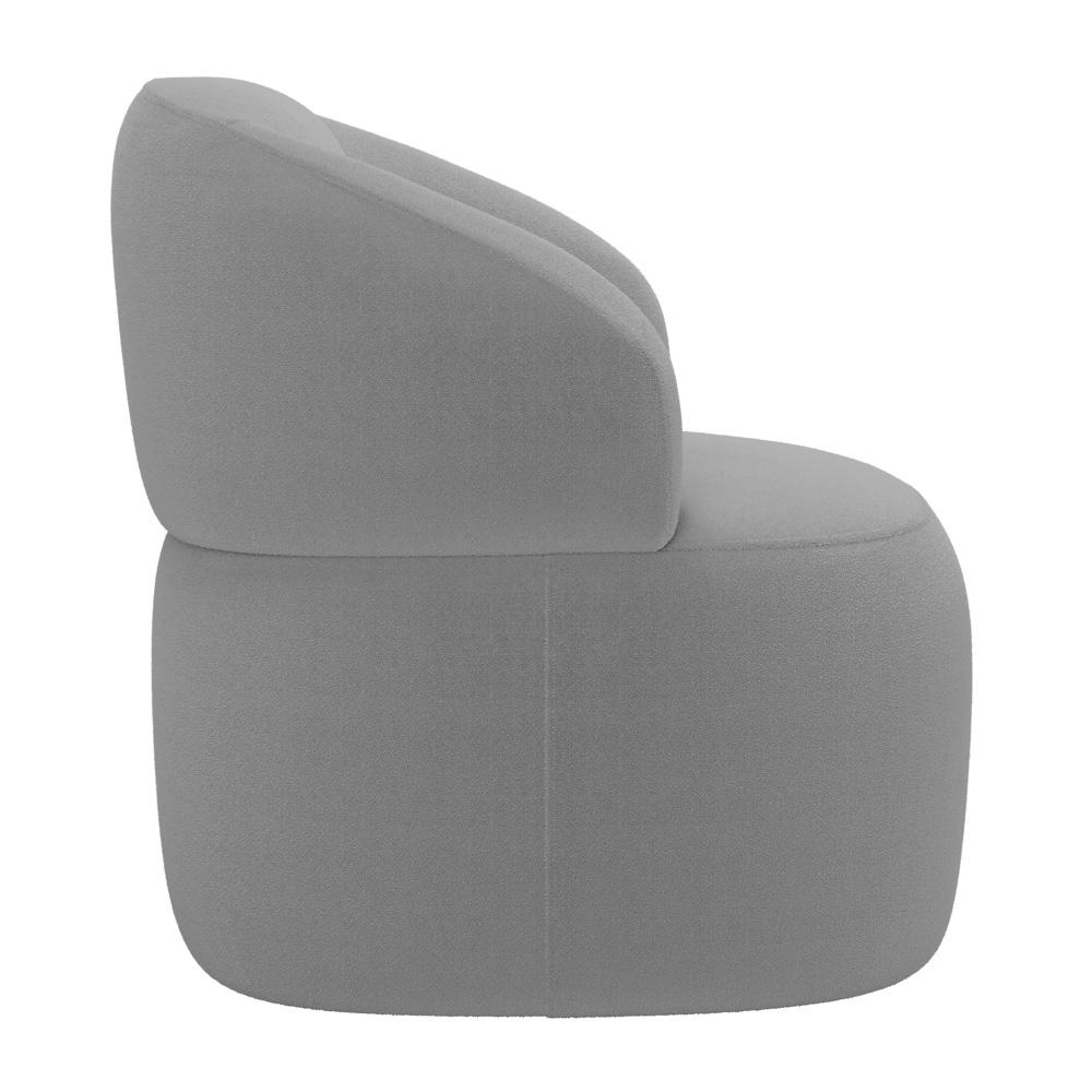 Kit 02 Poltronas Orgânicas Giratória Living Glee Bouclê Cinza - Desk Design