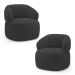 Kit 02 Poltronas Orgânicas Giratória Living Glee Bouclê Grafite - Desk Design