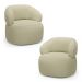 Kit 02 Poltronas Orgânicas Giratória Living Glee Linho Bege - Desk Design