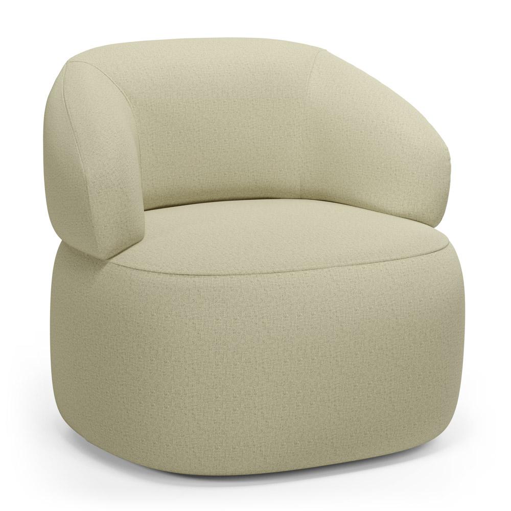 Kit 02 Poltronas Orgânicas Giratória Living Glee Linho Bege - Desk Design
