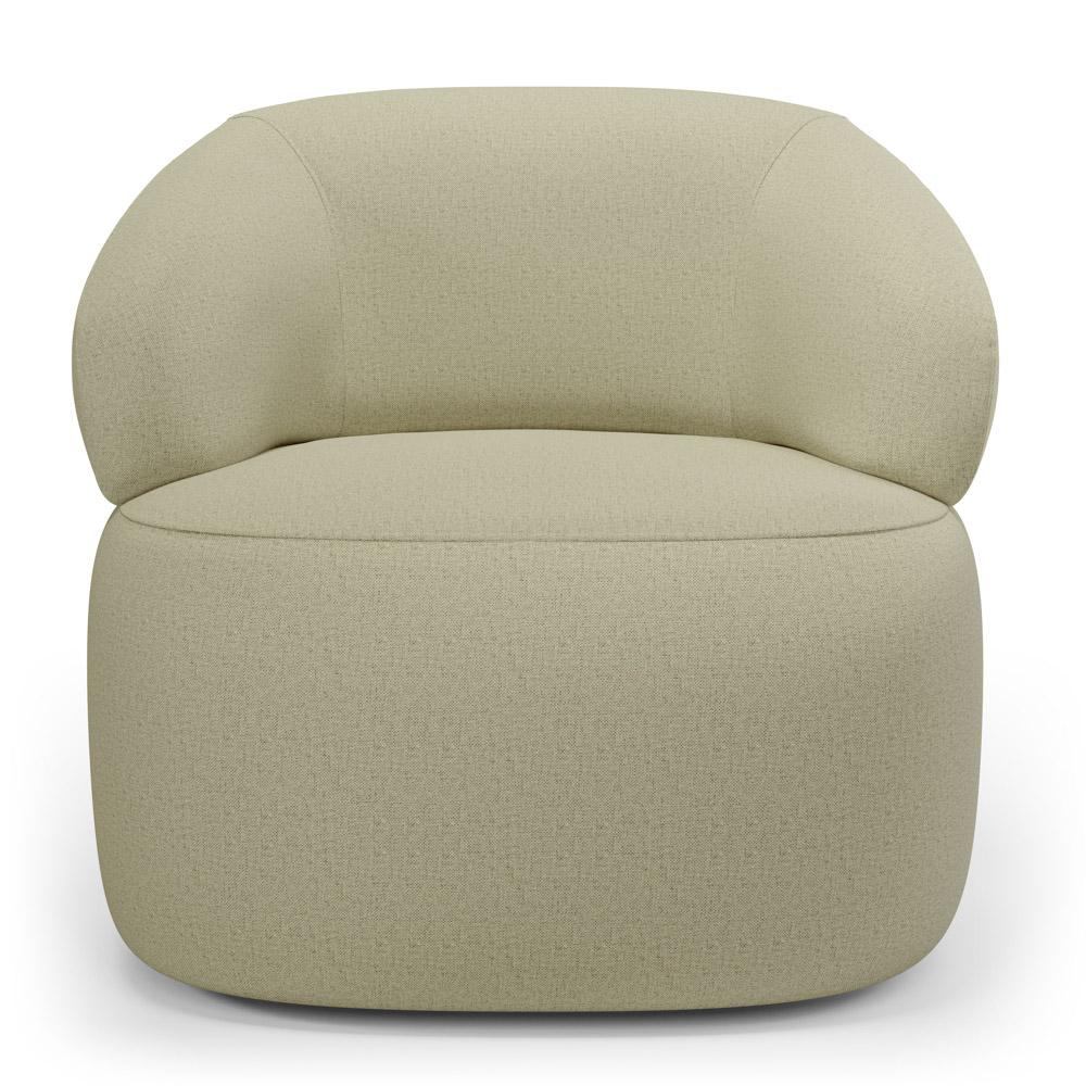 Kit 02 Poltronas Orgânicas Giratória Living Glee Linho Bege - Desk Design