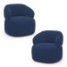 Kit 02 Poltronas Orgânicas Giratória Living Glee Veludo Azul Marinho - Desk Design