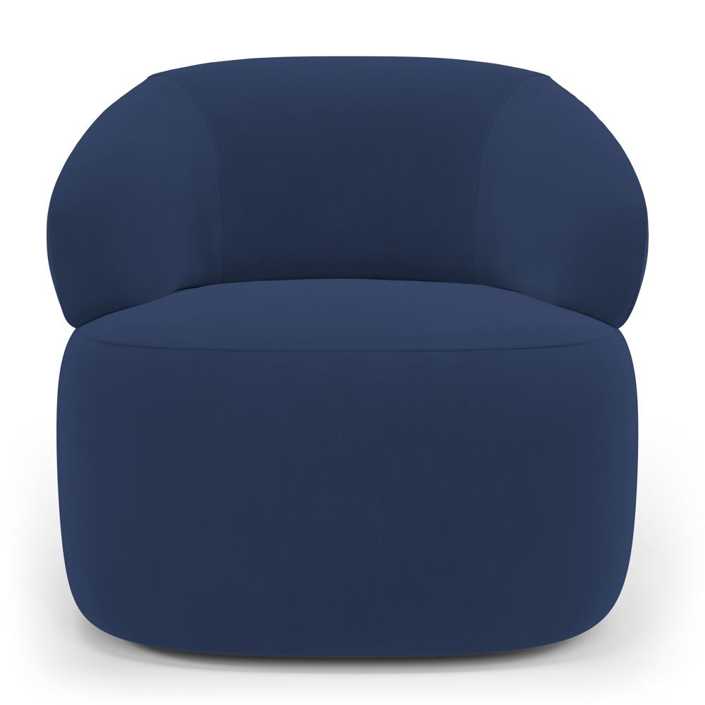 Kit 02 Poltronas Orgânicas Giratória Living Glee Veludo Azul Marinho - Desk Design
