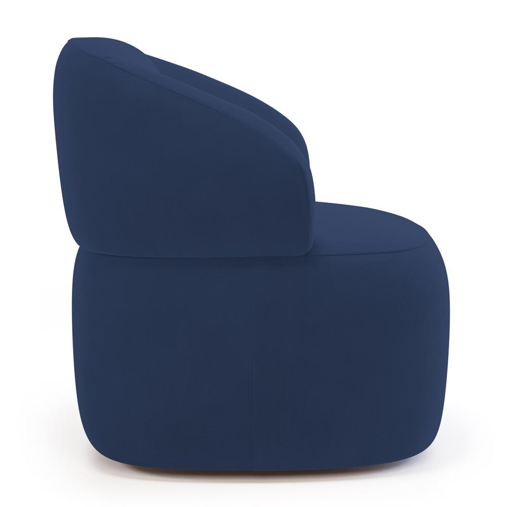 Kit 02 Poltronas Orgânicas Giratória Living Glee Veludo Azul Marinho - Desk Design