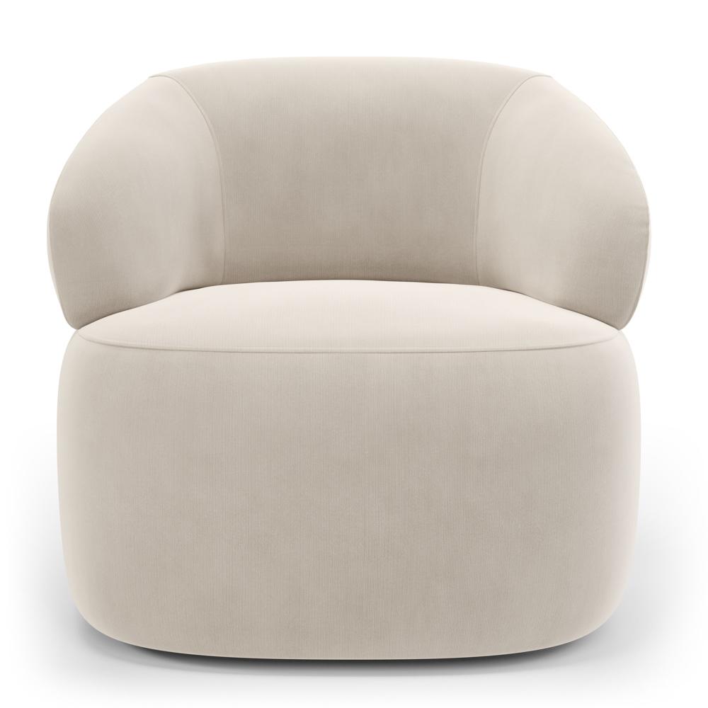 Kit 02 Poltronas Orgânicas Giratória Living Glee Veludo Bege - Desk Design