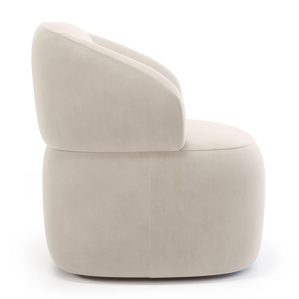 Kit 02 Poltronas Orgânicas Giratória Living Glee Veludo Bege - Desk Design