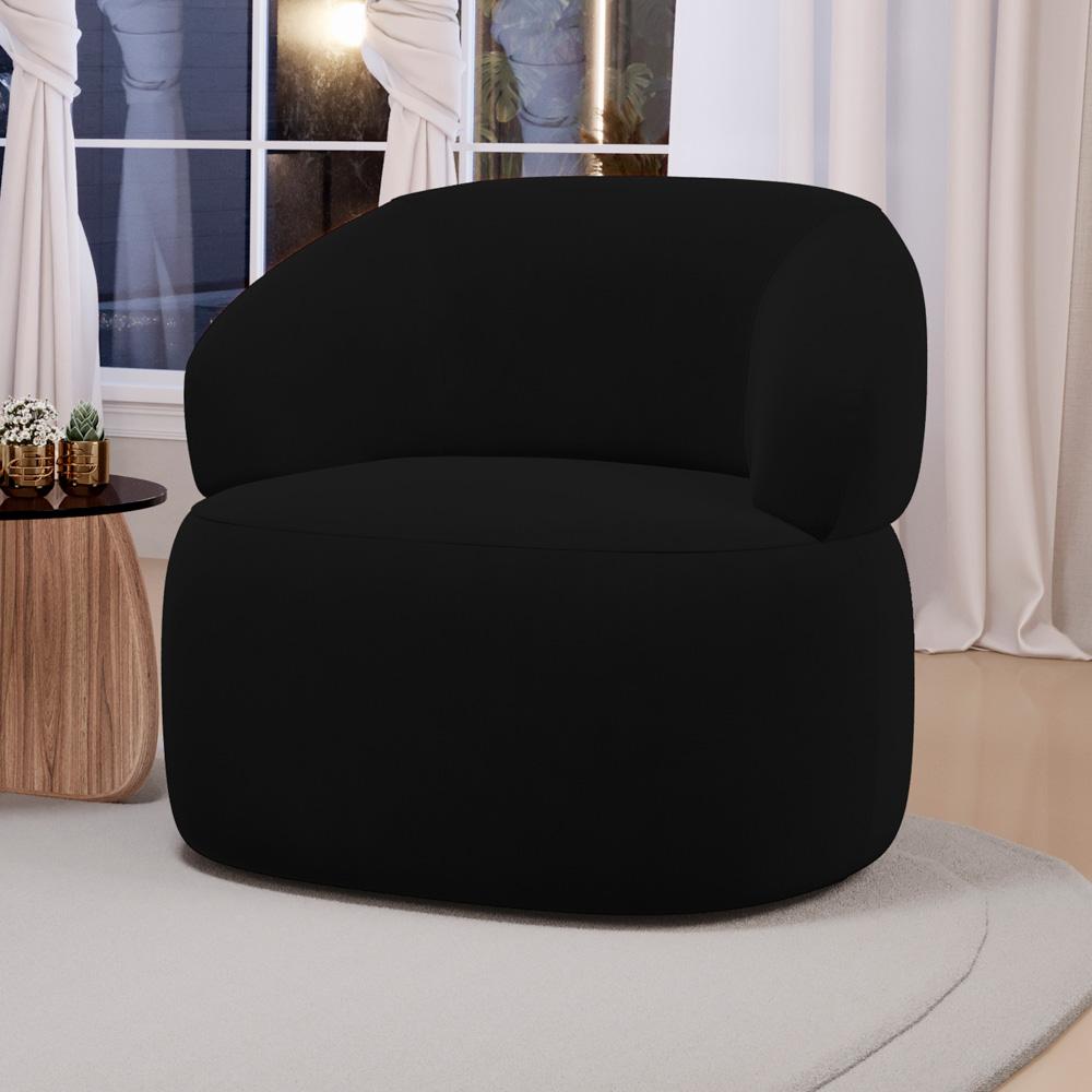 Kit 02 Poltronas Orgânicas Giratória Living Glee Veludo Preto - Desk Design