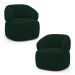 Kit 02 Poltronas Orgânicas Giratória Living Glee Veludo Verde Escuro - Desk Design