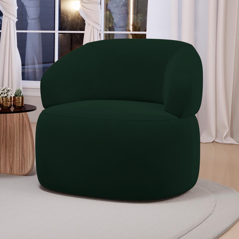 Kit 02 Poltronas Orgânicas Giratória Living Glee Veludo Verde Escuro - Desk Design