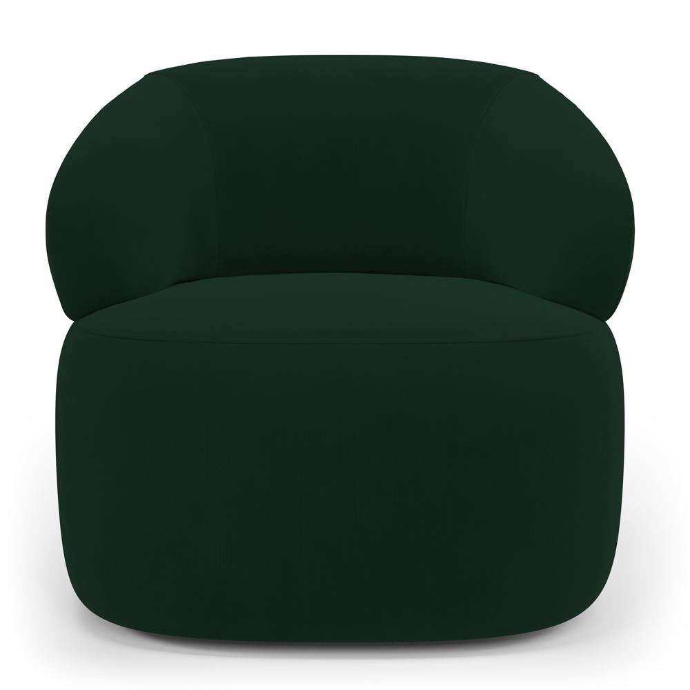 Kit 02 Poltronas Orgânicas Giratória Living Glee Veludo Verde Escuro - Desk Design