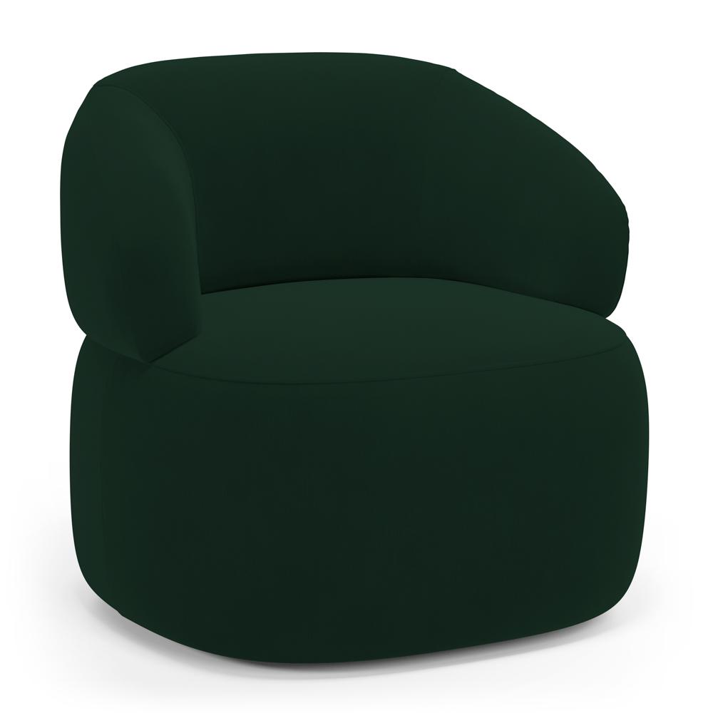 Kit 02 Poltronas Orgânicas Giratória Living Glee Veludo Verde Escuro - Desk Design
