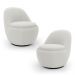 Kit 02 Poltronas Orgânicas Living Memphis Base Giratória Bouclê Off White - Desk Design