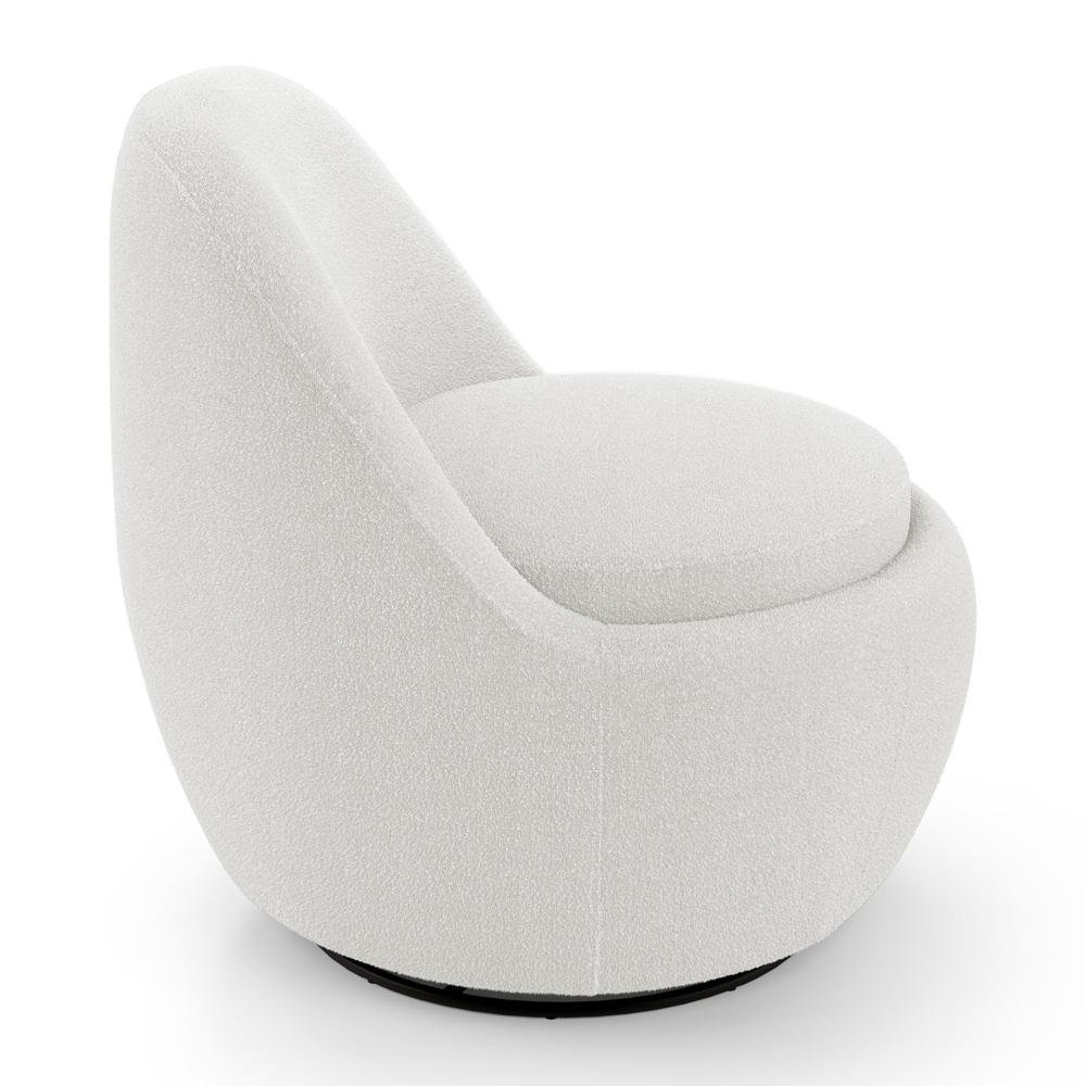 Kit 02 Poltronas Orgânicas Living Memphis Base Giratória Bouclê Off White - Desk Design