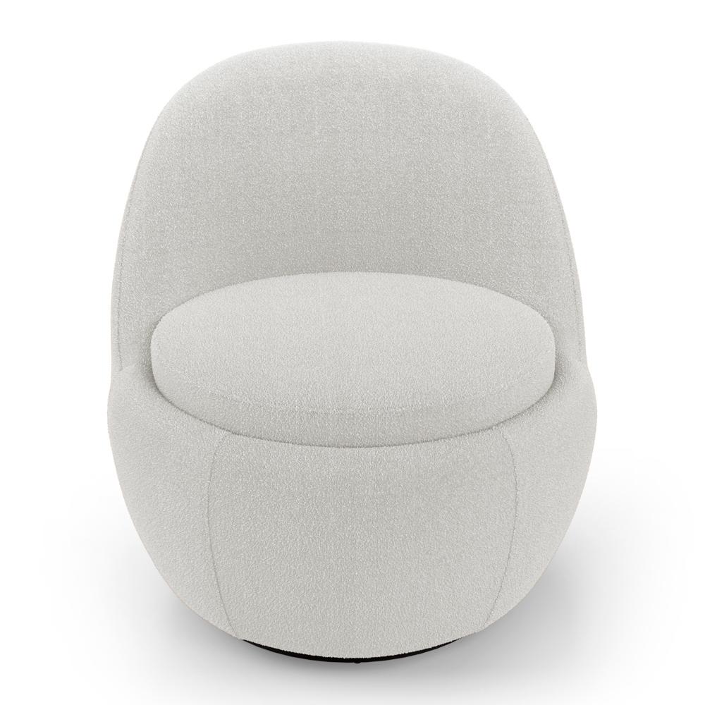 Kit 02 Poltronas Orgânicas Living Memphis Base Giratória Bouclê Off White - Desk Design