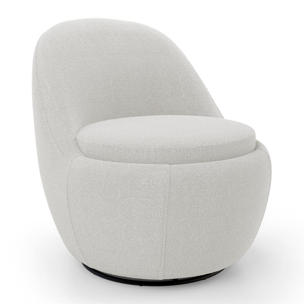 Kit 02 Poltronas Orgânicas Living Memphis Base Giratória Bouclê Off White - Desk Design