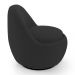 Kit 02 Poltronas Orgânicas Living Memphis Base Giratória Bouclê Preto - Desk Design