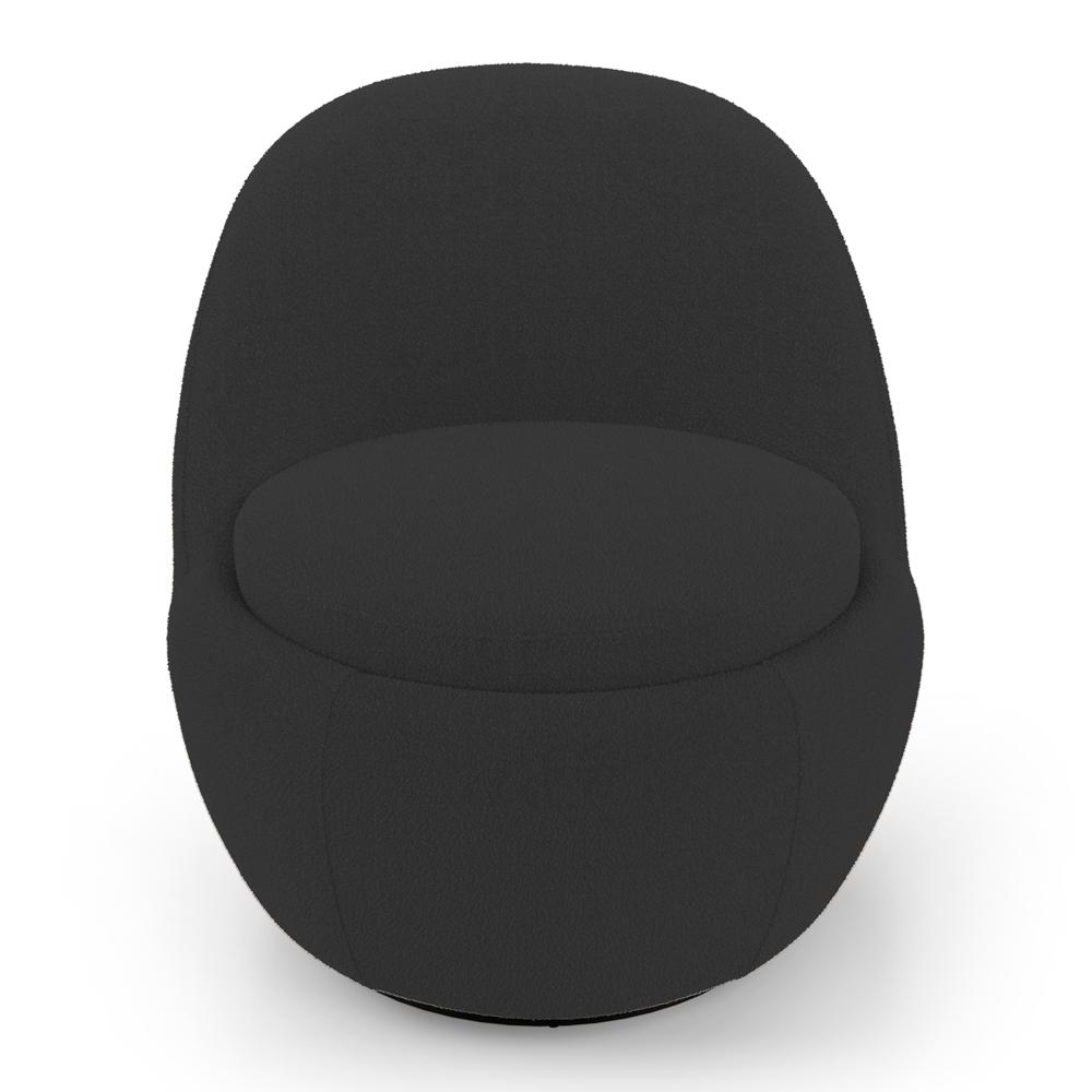 Kit 02 Poltronas Orgânicas Living Memphis Base Giratória Bouclê Preto - Desk Design