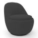Kit 02 Poltronas Orgânicas Living Memphis Base Giratória Bouclê Preto - Desk Design