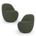 Kit 02 Poltronas Orgânicas Living Memphis Base Giratória Bouclê Verde Musgo - Desk Design