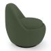 Kit 02 Poltronas Orgânicas Living Memphis Base Giratória Bouclê Verde Musgo - Desk Design