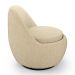 Kit 02 Poltronas Orgânicas Living Memphis Base Giratória Linho Bege - Desk Design