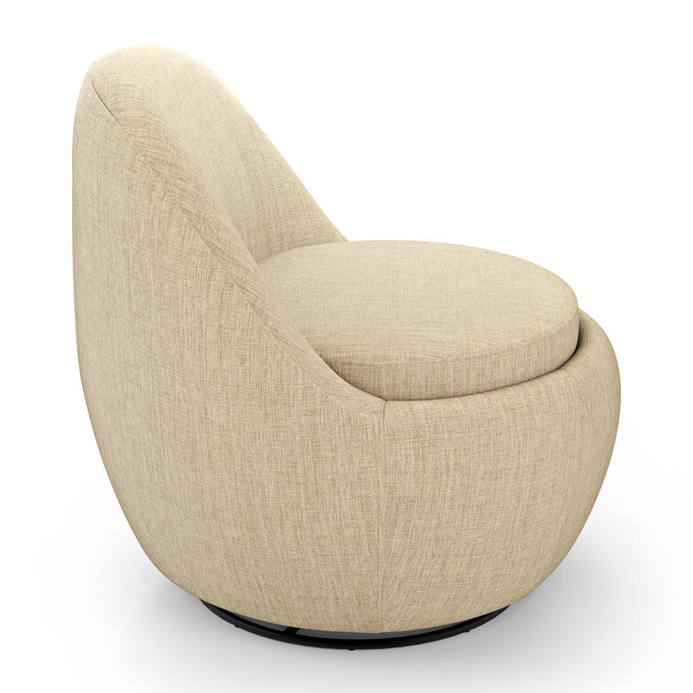 Kit 02 Poltronas Orgânicas Living Memphis Base Giratória Linho Bege - Desk Design