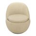 Kit 02 Poltronas Orgânicas Living Memphis Base Giratória Linho Bege - Desk Design