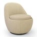 Kit 02 Poltronas Orgânicas Living Memphis Base Giratória Linho Bege - Desk Design