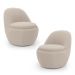 Kit 02 Poltronas Orgânicas Living Memphis Fixa Bouclê Bege - Desk Design