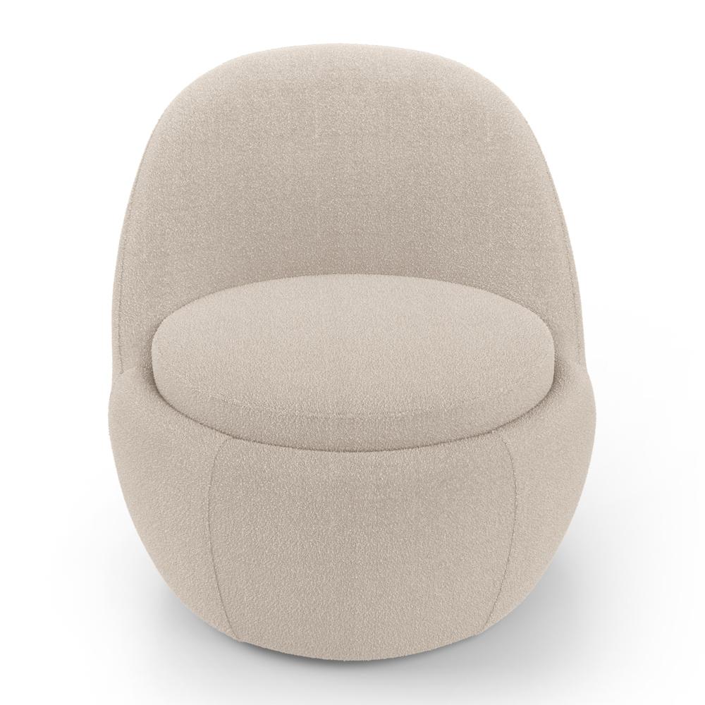 Kit 02 Poltronas Orgânicas Living Memphis Fixa Bouclê Bege - Desk Design