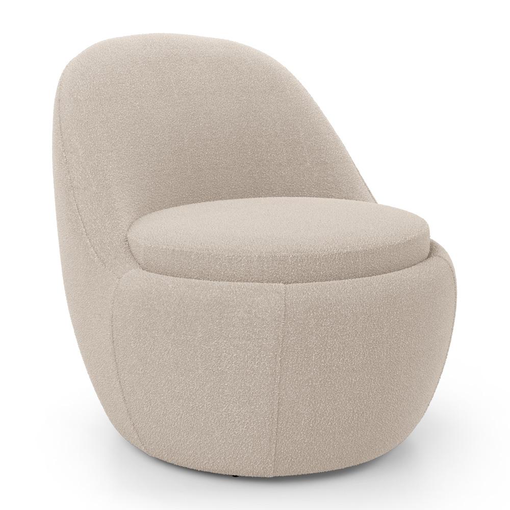 Kit 02 Poltronas Orgânicas Living Memphis Fixa Bouclê Bege - Desk Design