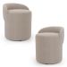 Kit 02 Puffs Banquetas Living Gaia Orgânico com Encosto Baixo Bouclê Bege - Desk Design