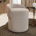 Kit 02 Puffs Banquetas Living Gaia Orgânico com Encosto Baixo Bouclê Bege - Desk Design