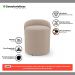 Kit 02 Puffs Banquetas Living Gaia Orgânico com Encosto Baixo Bouclê Bege - Desk Design