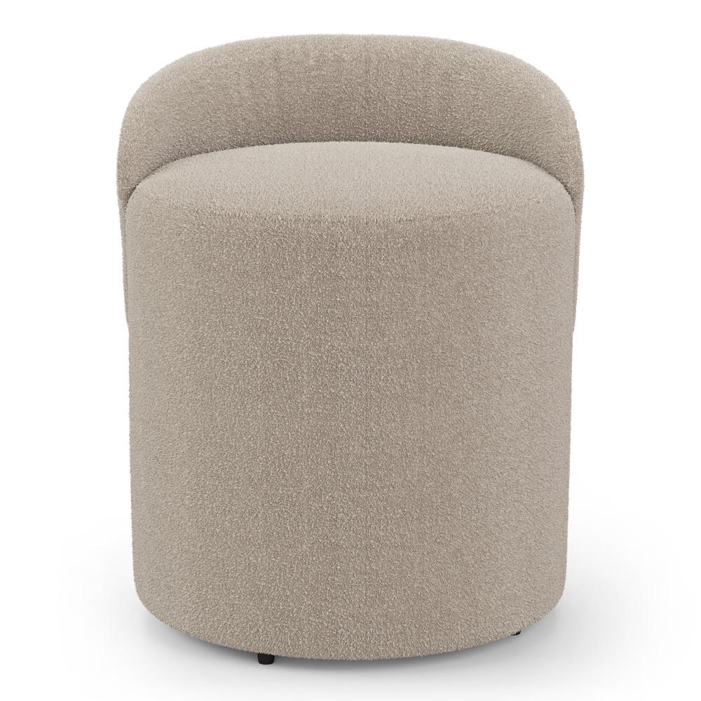 Kit 02 Puffs Banquetas Living Gaia Orgânico com Encosto Baixo Bouclê Bege - Desk Design