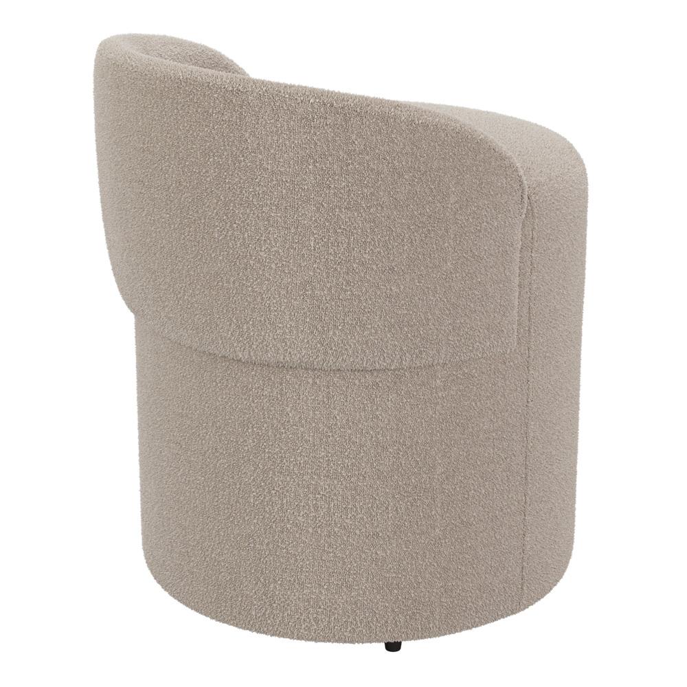 Kit 02 Puffs Banquetas Living Gaia Orgânico com Encosto Baixo Bouclê Bege - Desk Design