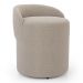 Kit 02 Puffs Banquetas Living Gaia Orgânico com Encosto Baixo Bouclê Bege - Desk Design